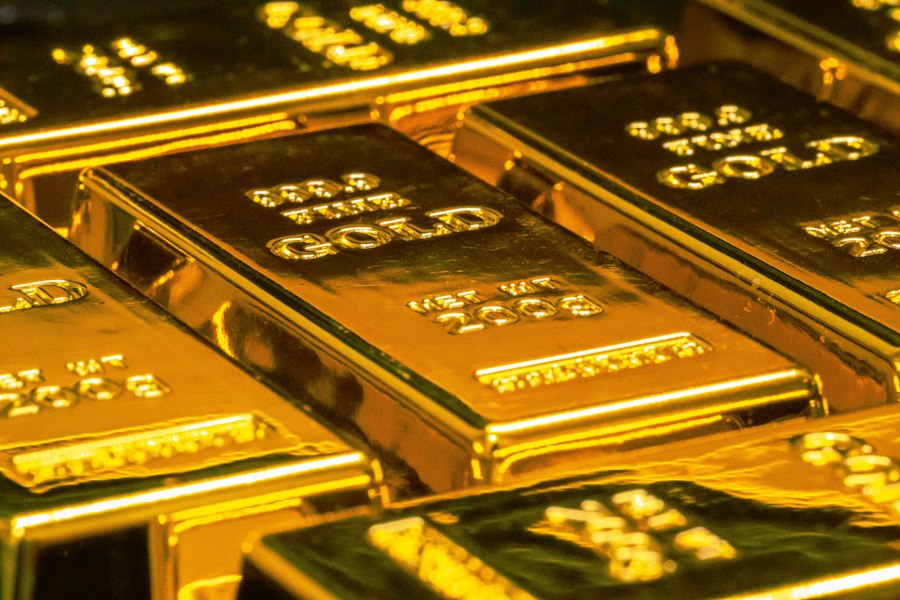 Molten gold being poured